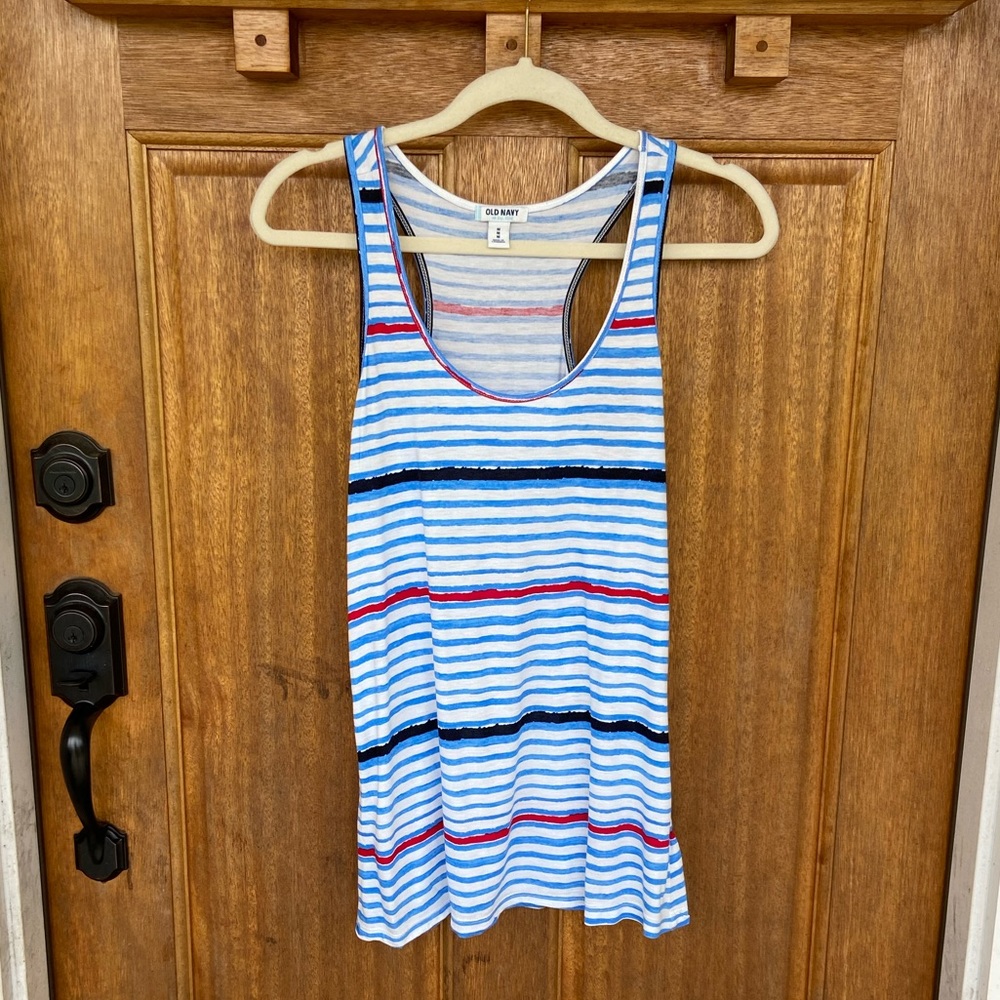 Old Navy | Blue Striped Racerback Tank size medium